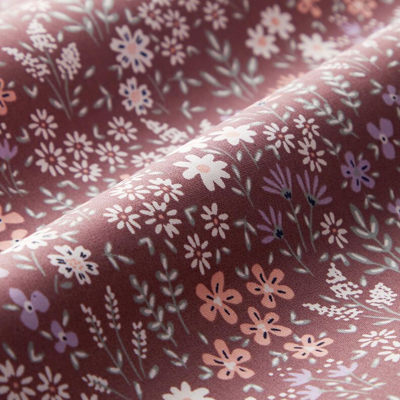 cotone rivestito Prato fiorito variopinto – rosa antico scuro/bianco,  image number 3