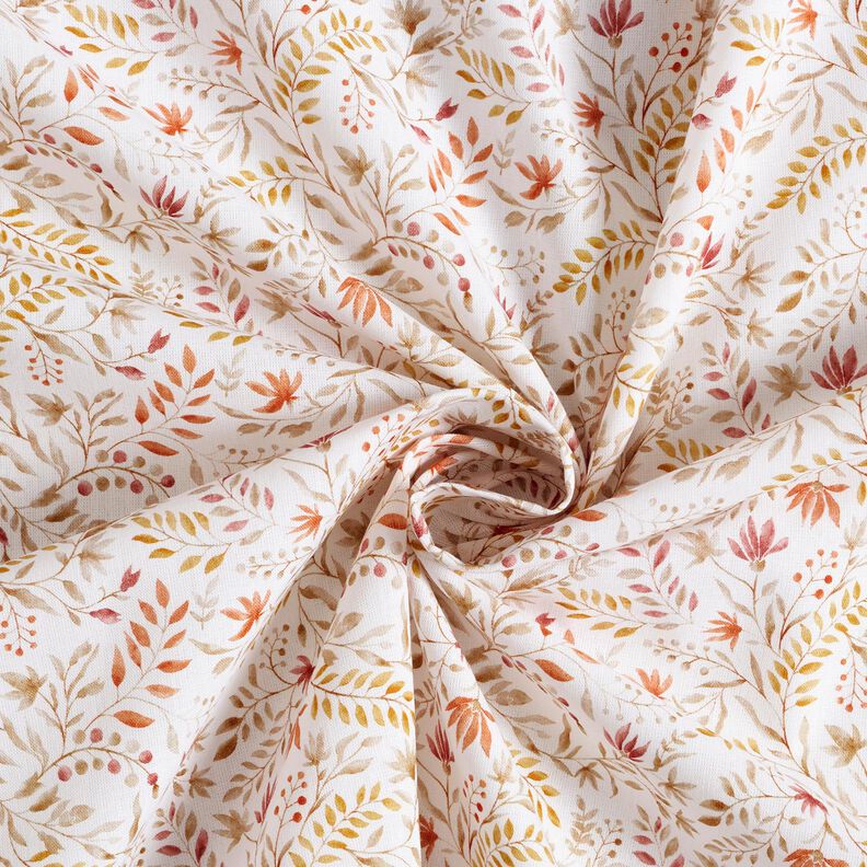 popeline di cotone Fiori da sogno stampa digitale – bianco/rame,  image number 3