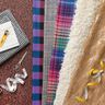 Tessuto per cappotto misto lana a quadri piccoli – beige/blu,  thumbnail number 6