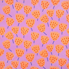 Popeline di cotone Tulips | Nerida Hansen – lavanda/arancio pesca, 