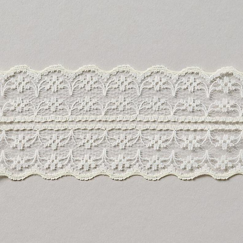 fettuccia pizzo e voile [48 mm] - bianco sporco,  image number 1