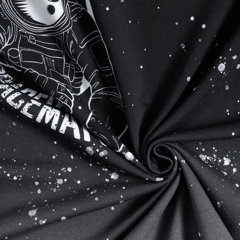 French terry taglio di tessuto Spaceman | Glitzerpüppi – nero/bianco, image number 3