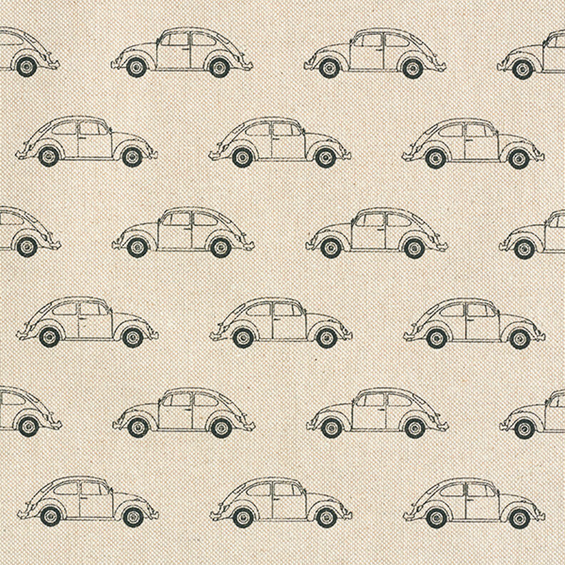 tessuto arredo mezzo panama, mini maggiolino VW – naturale/nero,  image number 1