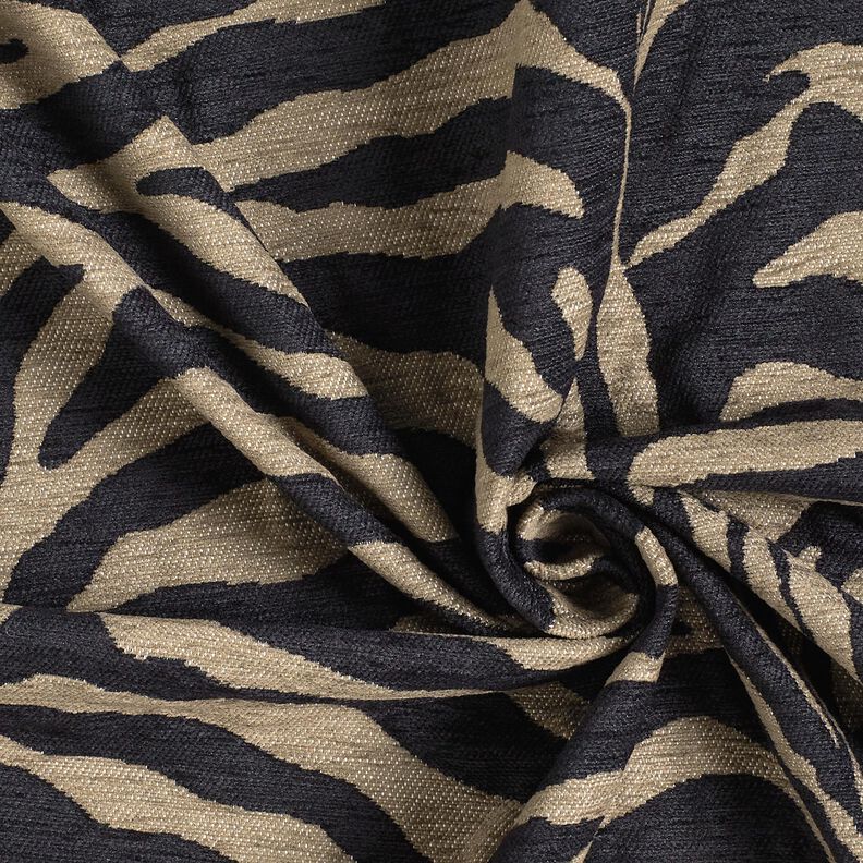 tessuto da tappezzeria Jacquard zebra – cachi/nero, image number 3