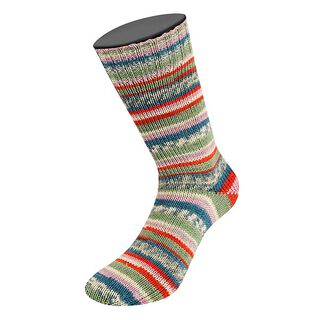 LANDLUST Sockenwolle „Bunte Bänder“, 100g | Lana Grossa – rosso/blu, 