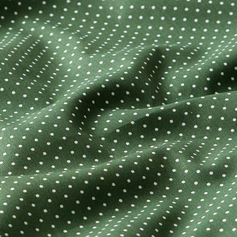 popeline di cotone piccoli pois – verde scuro/bianco,  image number 2