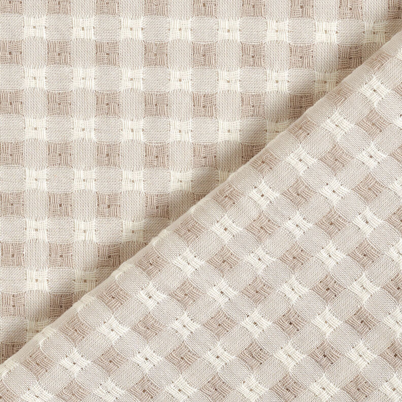 Tessuto in cotone a quadri strutturati – bianco/anacardo,  image number 5