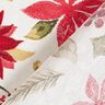 tessuto arredo tessuti canvas Fiori di stella di Natale – bianco lana/rosso carminio,  thumbnail number 4