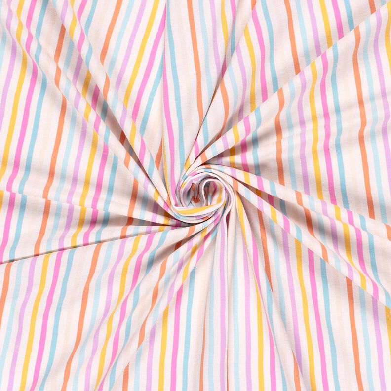 jersey di cotone Righe di pastello – bianco lana/violetto pastello, image number 3