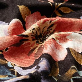 Jersey di viscosa con dipinto floreale – nero, 