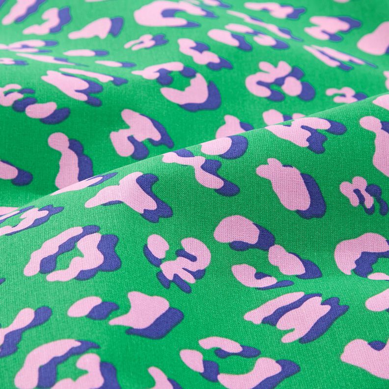 cotone rivestito Leopardo astratto | Poppy Fabrics – verde/rosa, image number 2