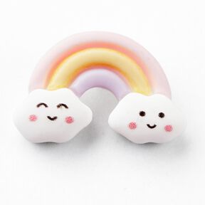 Bottone con occhiello arcobaleno [Ø 26 mm] – rosa chiaro/bianco, 