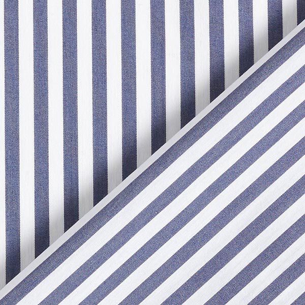 tessuto per camicette, strisce verticali – bianco/blu marino,  image number 5