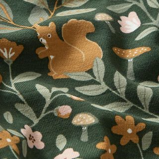 jersey di cotone animali nel bosco – verde scuro, 