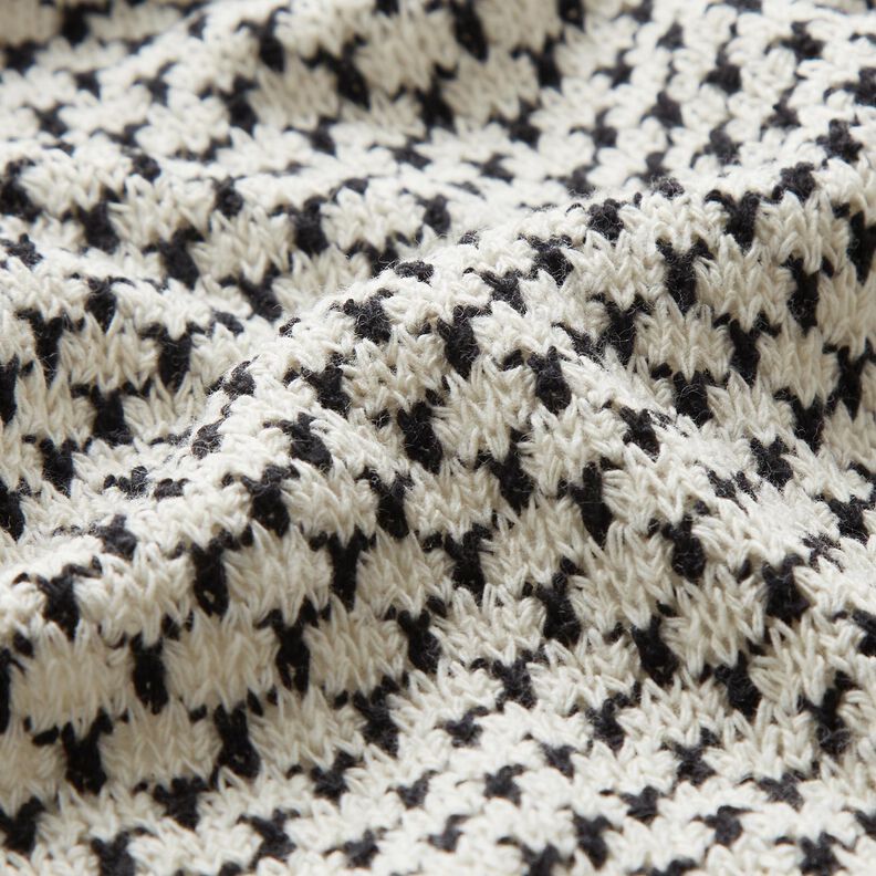 Cotone lavorato a maglia grossa con pois astratti – bianco/blu marino,  image number 2