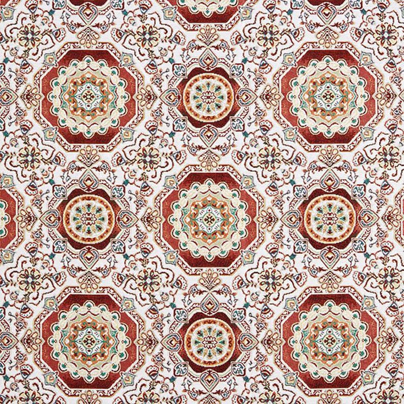 tessuto arredo gobelin Mandala orientale – rosso carminio/avorio,  image number 1