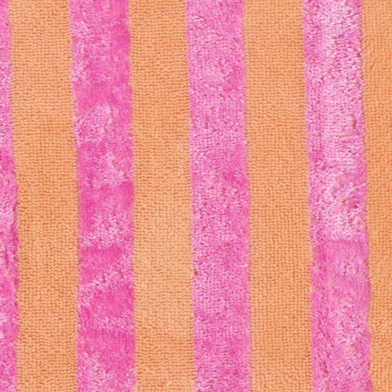 tessuto in spugna bambù Rigato – arancio chiaro/pink, image number 1