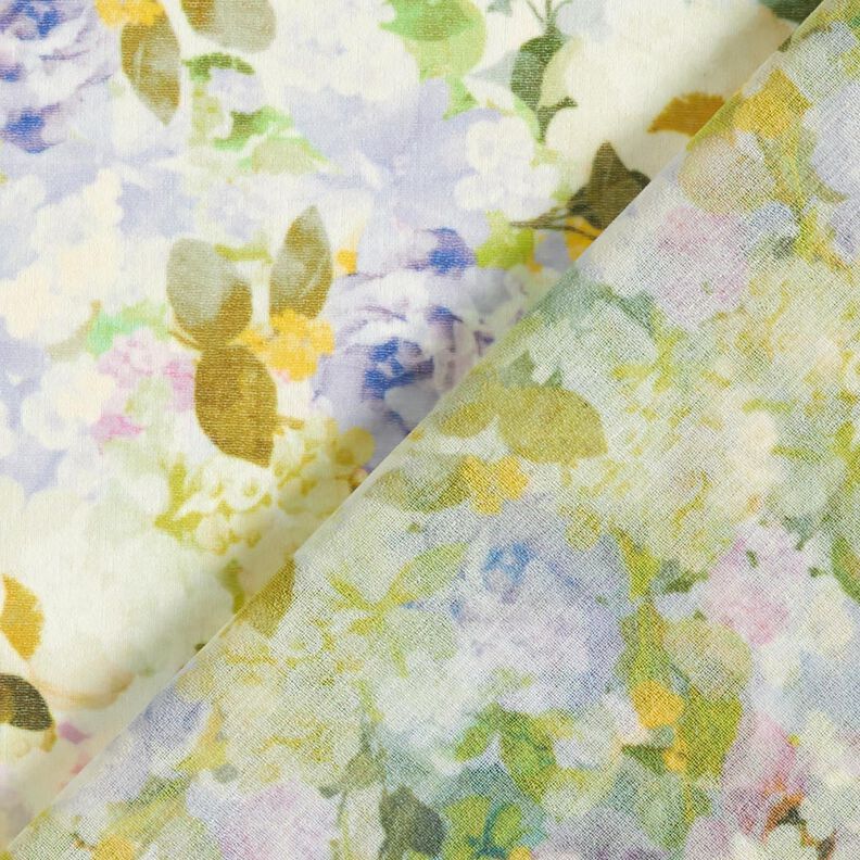 chiffon Mare di fiori riciclati – violetto pastello/verde lime,  image number 4