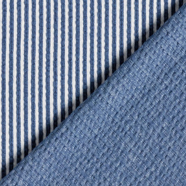 jersey di cotone seersucker Righe sottili – colore blu jeans/bianco,  image number 4