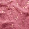 mussolina / tessuto doppio increspato stampa laminata Foglie – lampone/oro,  thumbnail number 2