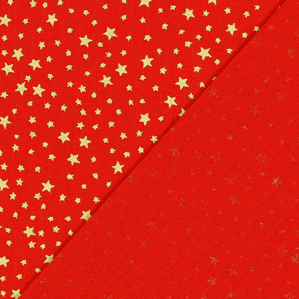 tessuto in cotone cretonne cielo stellato natalizio, piccolo – rosso/oro,  image number 3