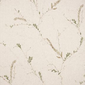 tessuto per tende a vetro voile delicati ramoscelli – naturale/pino scuro, 