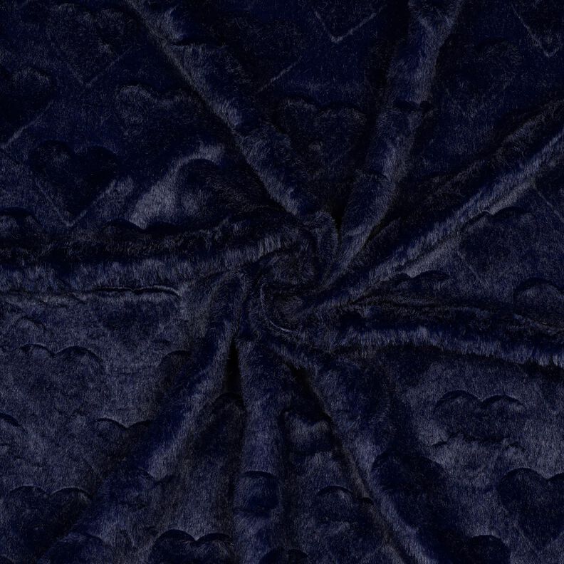 ecopelliccia cuori | Poppy Fabrics – nero-azzurro, image number 3