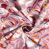 Tessuto di viscosa fiori e foglie grafici – bianco lana/rosa antico scuro,  thumbnail number 3