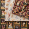 tessuto arredo mezzo panama Ritratti di cani – rosso carminio/oro,  thumbnail number 6