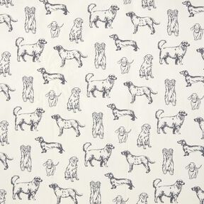 tessuto arredo tessuti canvas Cani – crema/grigio, 