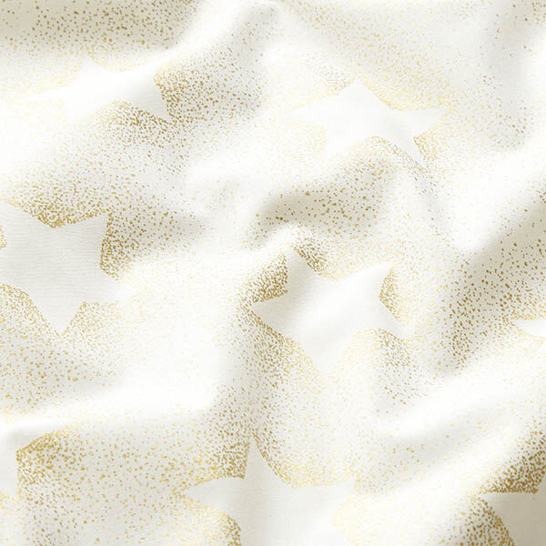 tessuto in cotone popeline Polvere di stelle d’oro – bianco lana/oro, image number 2