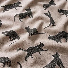 tessuto arredo mezzo panama Gatti – nero, 