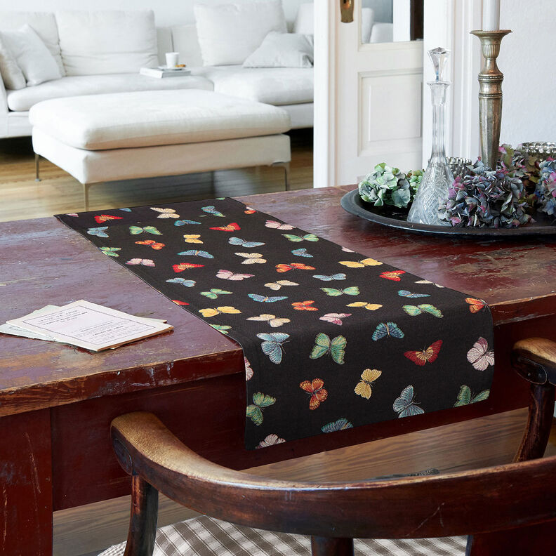 tessuto arredo gobelin Sciame di farfalle – nero,  image number 8
