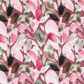 jersey di cotone Stampa digitale di fiori ad acquerello – malva/canna palustre, 