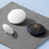 Bottone rivestito, Satin duchesse – bianco lana,  thumbnail number 2