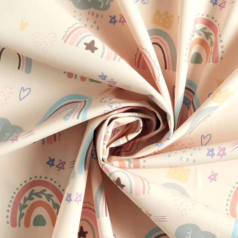 tessuto per impermeabili Arcobaleni variopinti stampa digitale – crema,  image number 4
