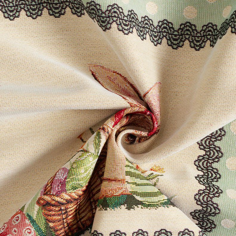 taglio di tessuto arredo gobelin Dolce coniglietto pasquale – beige chiaro/menta chiaro,  image number 3