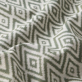 Tessuto jacquard da esterni stile etnico – verde oliva, 