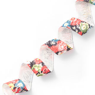 nastro con frange fiori [30 mm] – nero/rosso, 