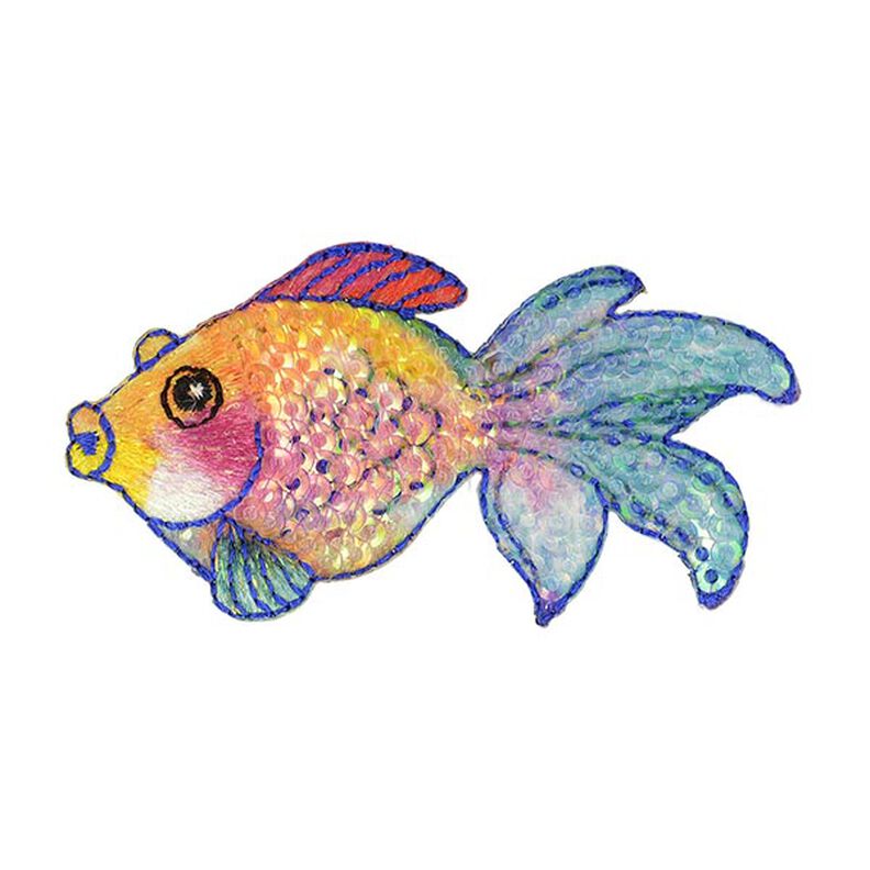 applicazione, pesce [ 3 x 7 cm ] – arancione/turchese,  image number 1
