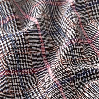 tessuto stretch con motivo principe di Galles – nero/rosa chiaro, 