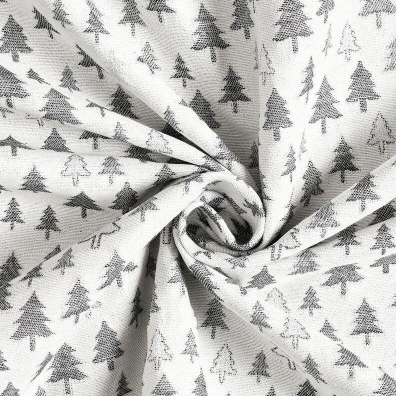 tessuto arredo Jacquard Abeti luccicanti – antracite/argento,  image number 3