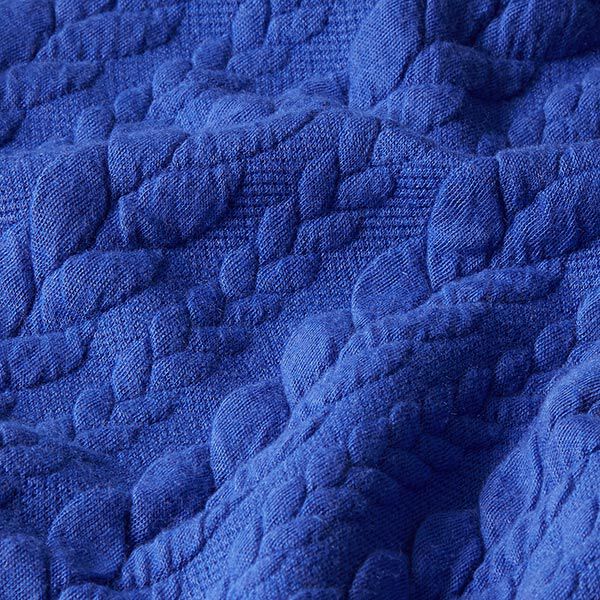 Jersey jacquard, cloqué, motivo a treccia – blu reale,  image number 2