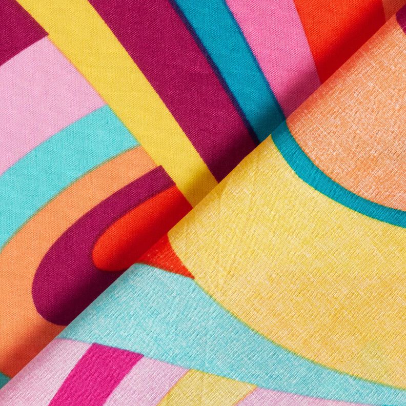 Voile di viscosa e cotone con anelli astratti – violetto pastello/azzurro, image number 4