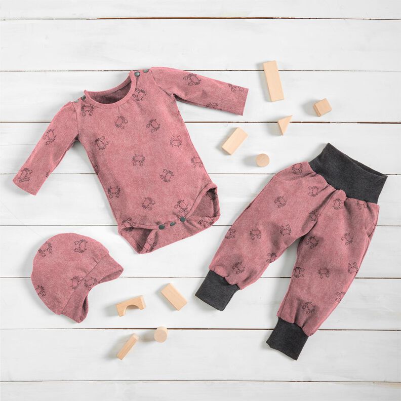 Maglia in spugna Granchi – rosa antico scuro,  image number 6