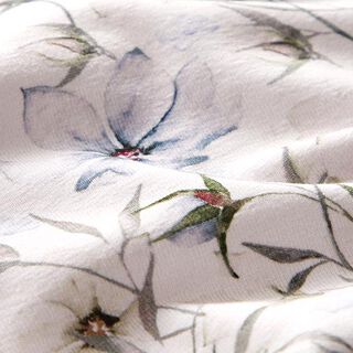 jersey di cotone bio prato fiorito acquerello – grigio nebbia/blu acciaio, 