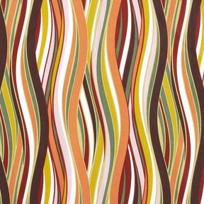 tessuto in cotone cretonne Strisce curve &ndash; bianco/arancio chiaro, 