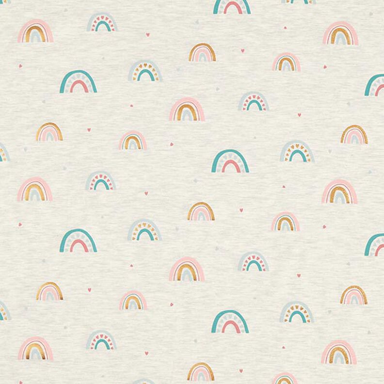 jersey di cotone arcobaleni stampa laminata – naturale/grigio chiaro,  image number 1