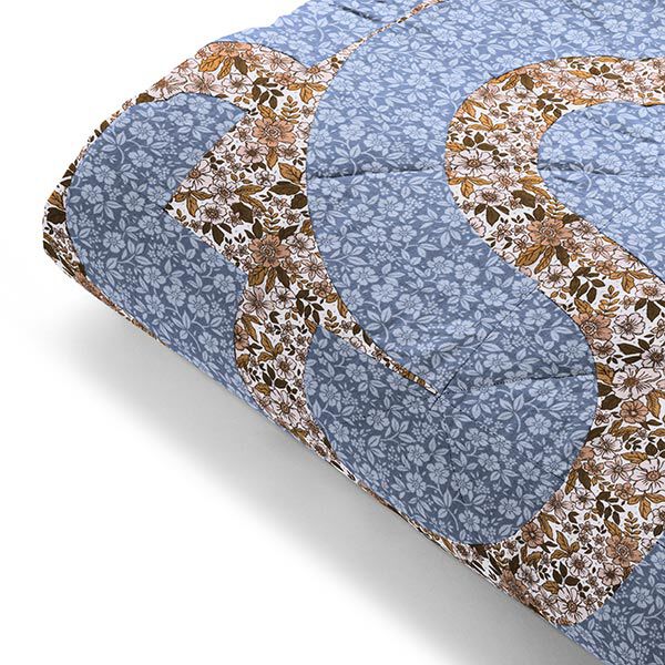 popeline di cotone fiori bicolore – colore blu jeans/azzurro, image number 8