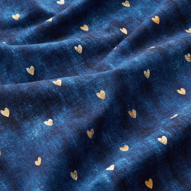 jersey di cotone Cuori d'oro | Glitzerpüppi – indaco,  image number 2